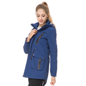 paulfrank大嘴猴2015春季新款女式防风防水加厚长款棉服paulfrank正品 藏青色 XL