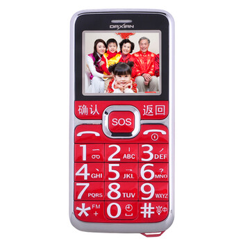 大显（DaXian） DX800 移动/联通2G直板老人手机 红色