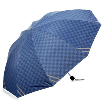
                                        
                                                            天堂伞 英伦风格黑胶加大61cm*10骨三折晴雨伞32248E兰灰色                