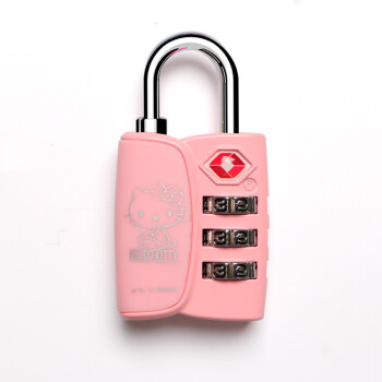 日本凯蒂猫（Hello Kitty）三键密码锁卡通旅行拉杆箱挂锁TSA背包锁 粉色