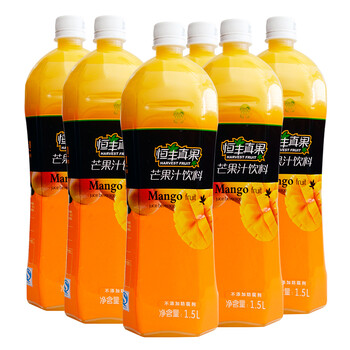 恒丰芒果汁饮料酸角汁15l6瓶整箱装浓缩果汁果味大瓶芒果汁饮品批发