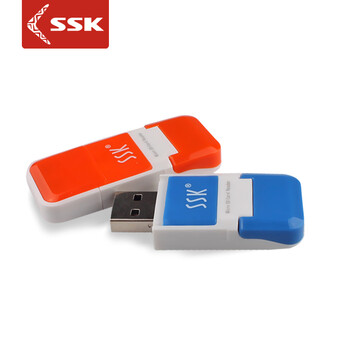 SSK飚王 SCRS022 风云高速专用microSD/TF单口读卡器 创意迷你 蓝色