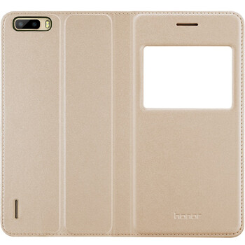 华为 原装带开窗翻盖保护套 （香槟金色） 适用于荣耀6plus