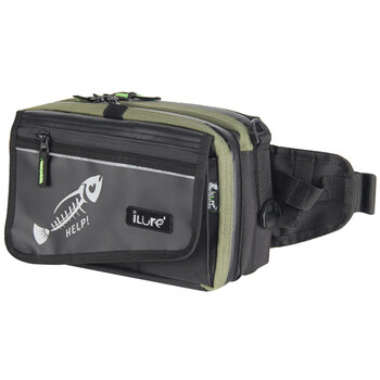 渔具包钓鱼路亚包户外运动腰包防水牛津布钓鱼包 军绿色