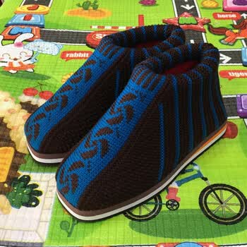 手工毛线鞋成品 毛线编织棉鞋拖鞋 加厚保暖居家防滑鞋底冬季男女qss