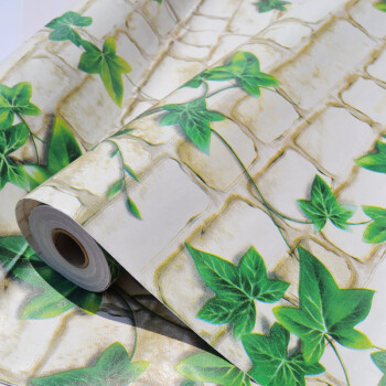 居梦坞 PVC自粘墙纸带胶壁纸 防水直接贴 10米长 青藤砖纹 5089 5089