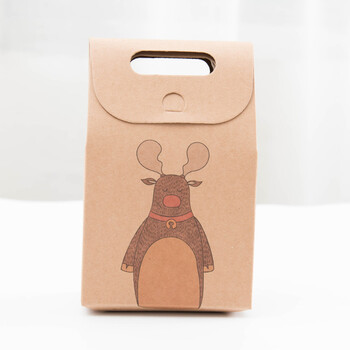 牛皮纸袋创意卡通圣诞节日礼品袋生日礼物喜糖袋伴手礼手提袋 麋鹿