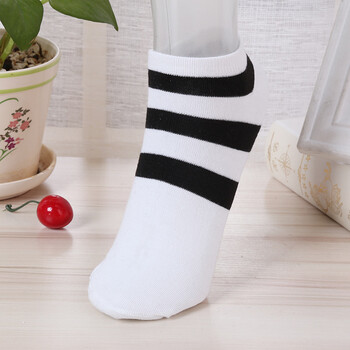 韵暖香中筒袜男士新款棉袜中筒袜子黑白条纹棉袜简约女士运动袜dlxzz