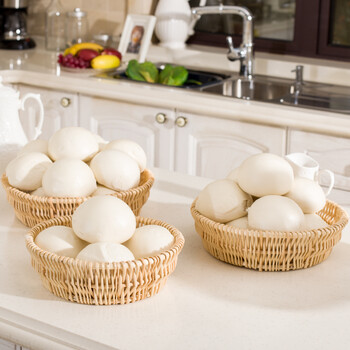 心头肉 家居实用特色手工艺品编织收纳筐布艺篮子柳编馒头筐家用果蔬