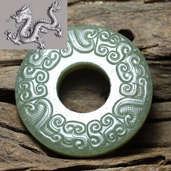 润脂珠宝 和田玉碧玉苹果绿仿古玉珏挂件新款玉石玉器男女款