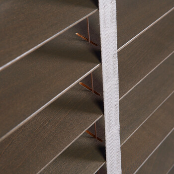 
                                        GRACEBLINDS 实木百叶窗帘 新品一线拉绳式百叶帘 省力系统百叶窗卷帘 MSJ-008栗色 50mm叶片+宽布带                