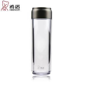 
                                        希诺（HEENOOR） 希诺加厚塑料水杯便携带盖户外随手杯 男女士耐热耐摔隔热杯 蓝黑色 325毫升(XN-8107)                