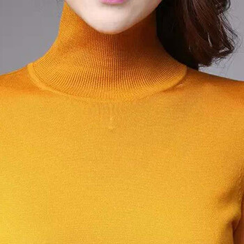 职业阿玛施特秋冬羊毛衫高领多色毛衣修身显瘦女针织衫打底衫 白色针织衫 S(2码)
