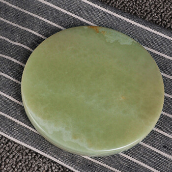 elices 阿富汗玉浅绿玉白玉玉石无孔平安扣送礼乔迁佳品 青玉