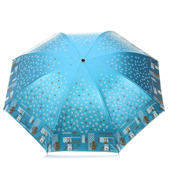 
                                        天堂伞 摩卡人生双面柔粉彩胶三折晴雨伞33131E灰兰色                