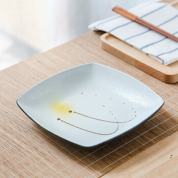 日式陶瓷盘子家用菜盘汤盘水果盘西餐盘酒店创意餐具异形零食碟子 秋