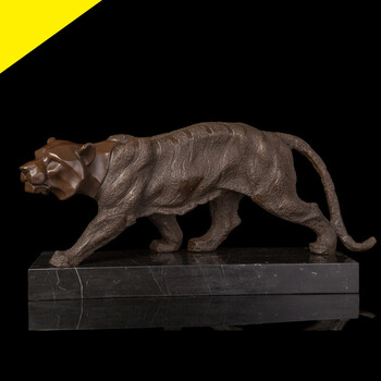 诗华歌迪 铜艺 动物摆件 家居办公室摆件 抽象虎 橙色 抽象虎