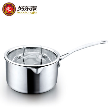 好东家热奶锅不锈钢加厚复底 宝宝辅食锅汤锅煮面锅小锅电磁炉燃气通用16cm