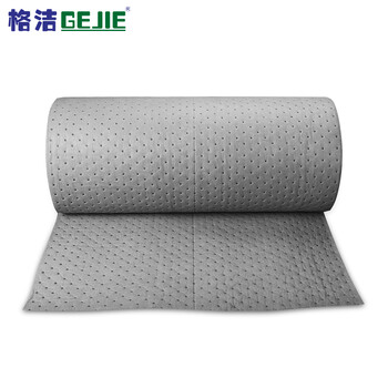 格洁922080通用型吸液棉工业吸油卷防泄漏吸液棉漏油混合液体吸附铺垫80cm×30m×3mm×1卷/箱灰色