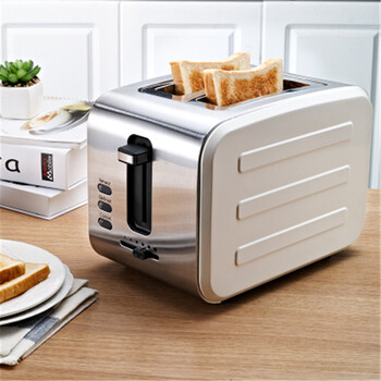 烤面包机家用多功能全自动吐司机2片多士炉套装 白色