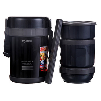 象印ZOJIRUSHI 保温饭盒1.8L不锈钢真空保温桶提锅便当盒饭盒SL-GF18 SL-GF18-BA黑色