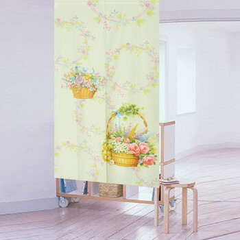风雅荷塘 天女散花85*150CM 经编纱印花风水门帘 隔断帘 送杆