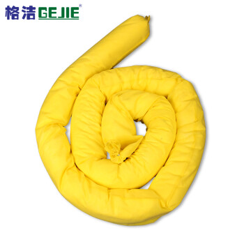 格洁 934240 化学品类条形吸液棉 拦截吸液条 实验室化工厂化学品仓库应急泄漏吸附φ7.6cm×240cm×8条