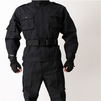 健斯威2017夏新款军迷服饰黑色保安执勤服黑色作训服工作服野外战服迷