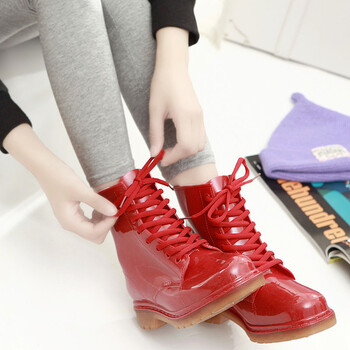 雨鞋 女韩国新款女士中筒雨鞋时尚雨鞋软底雨靴防滑水鞋套鞋 酒红色