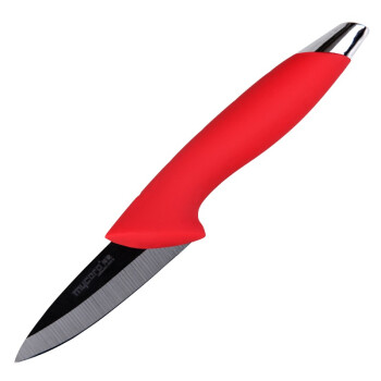 美瓷（MYCERA）3寸黑陶瓷刀具 切水果刀削皮 瓜果刀 辅食刀（红色）N3R-B