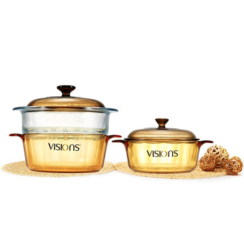 康宁VISIONS 1.25L+2.25L晶彩透明锅蒸格三件套VS-120VSM/JD
