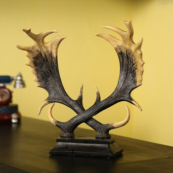 欧式复古风格酒吧咖啡厅服装店装饰品 创意摆设客厅摆件 驼鹿角