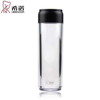 
                                        希诺（HEENOOR） 希诺加厚塑料水杯便携带盖户外随手杯 男女士耐热耐摔隔热杯 蓝黑色 325毫升(XN-8107)                