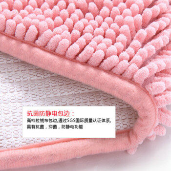 
                                        【至尚家居】雪尼尔短毛地垫浴室卫生间防滑垫厨房垫进门脚垫客厅入户门垫 银灰色_短雪尼尔 500MMx800MM                
