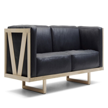 沙发复古铁艺实木沙发椅工业风做旧软皮咖啡厅沙发椅组合 三人沙发