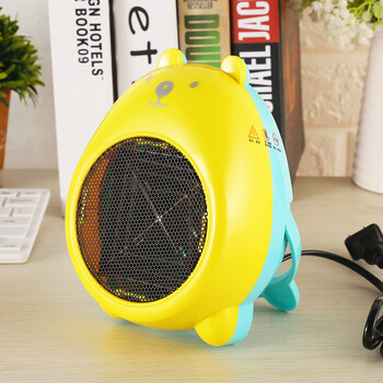 卡通迷你暖风机桌面取暖器家用小型电暖器送女友同学孩子节日礼物 黄