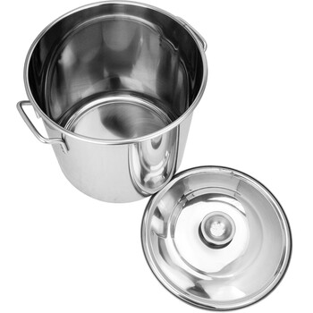 
                                        德勒1.6 不锈钢大汤桶商用带盖50cm 加厚圆水桶饭桶锅 多用桶50X50X1.6                