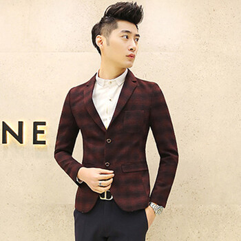 服装服饰 男装 西装套装 海霸男装韩版休闲西服 潮男士外套穿出品味格