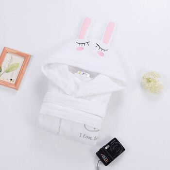 海利源纯棉儿童可爱卡通浴袍毛巾料男女宝宝带帽游泳洗澡浴衣加厚白色粉耳朵10a 身高135 140cm 图片价格品牌报价 京东