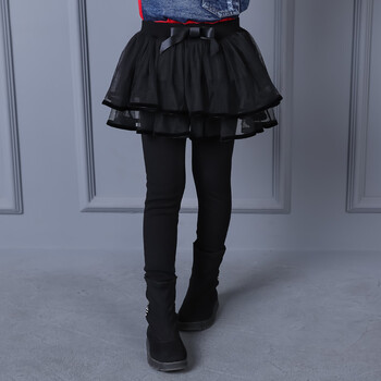 百搭打底裤2017秋装新款韩版时尚潮流小女孩纱裙打底裤j41b084 黑色