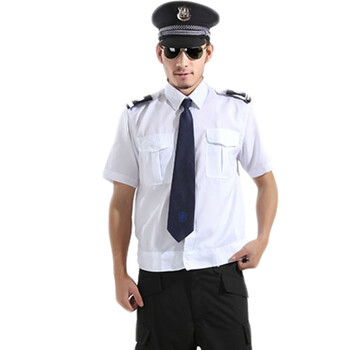 hoscene 99式白色保安短袖衬衣保安服制服保安服 白色 165