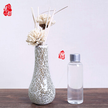 包邮典雅马赛克瓶熏香礼盒 干花藤条无火香薰120ml精油套装 创意礼品 绿色瓶-马鞭草&无花果