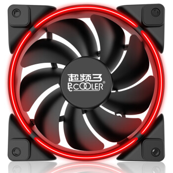 超频三（PCCOOLER）皓月 12CM红光 机箱风扇 （水冷排散热/电脑台式机风扇/CPU风扇/赠4颗螺丝）