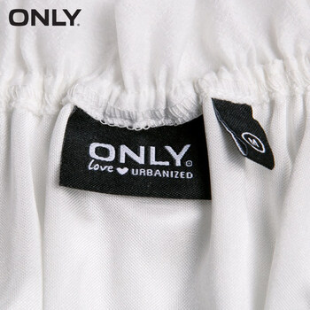 ONLY春夏新品圆领松紧弹力收腰花苞短袖上衣女L|115258008 021奶白 155/76A/XS
