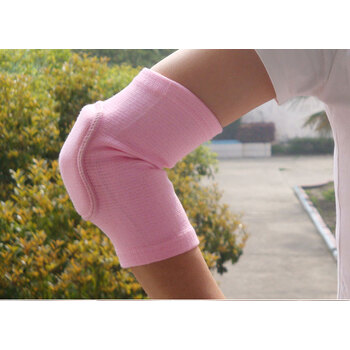 散打护膝护肘泰拳护臂跆拳道拳击篮球护膝运动护具 粉红色护肘一对 m