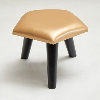 妮尔美(nierm) 换鞋凳 时尚创意坐凳 家用实木脚凳子成人五角凳皮艺