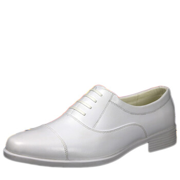 低帮海军白皮鞋 男士冬季皮鞋 三接头军鞋 婚礼服配鞋 白色 45