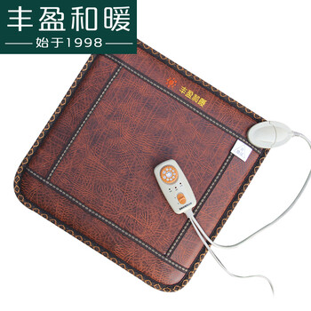 
                                        丰盈和暖碳晶电热坐垫 韩国远红外加热座垫 办公椅垫速热取暖垫 可调温节能加热垫45*45 棕色                