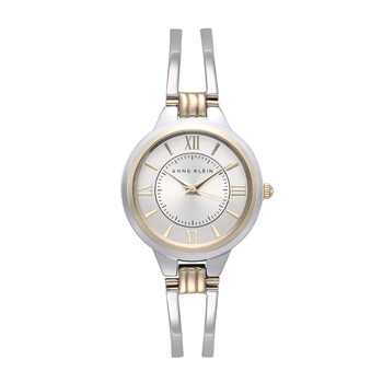 安妮克莱因anneklein手表时尚优雅石英女士手表镂空式合金表带 间金色