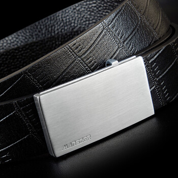曼思哲manszer铜扣男士腰带真皮板扣皮带 头层牛皮皮带 时尚商务送